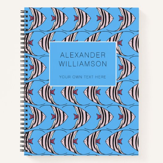 Blauw vis patroon notitieboek (Voorkant)