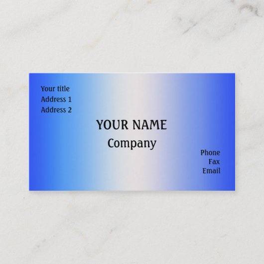 Blauw Visitekaartje (Voorkant)