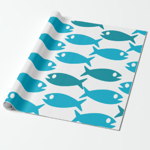 Blauw vispapier voor verpakkingsdoeleinden cadeaupapier