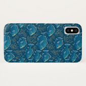 Blauw vispatroon Case-Mate iPhone case (Achterkant (horizontaal))