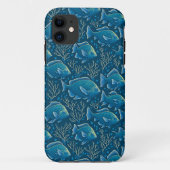 Blauw vispatroon Case-Mate iPhone case (Achterkant)