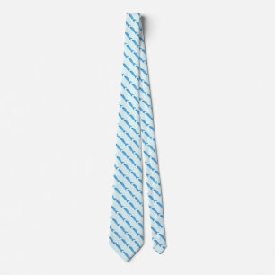 blauw vispatroon stropdas