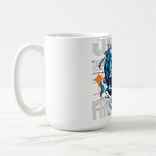 Blauw Vlammende Schedel Streetwear Design Cyberp Koffiemok