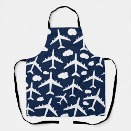 Blauw vliegend vliegtuig schort