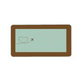 Blauw Vliegtuig Hart Bruiloft Mailing Adres Label (Voorkant)