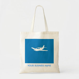blauw vliegtuigsymbool herbruikbare tas