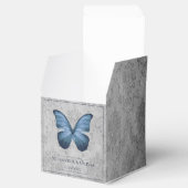 Blauw  vlinder Damask bruiloft Bedankdoosjes (Geopend)