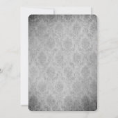 Blauw  vlinder Damask bruiloft Kaart (Achterkant)