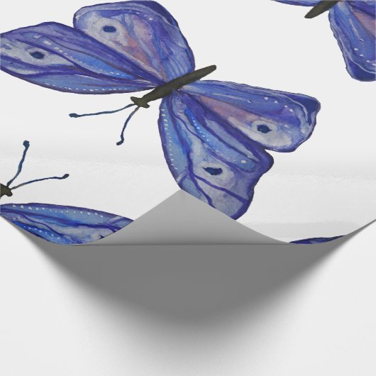 Blauw vlinder inpakpapier, 30 in x 6 ft cadeaupapier (Hoek)