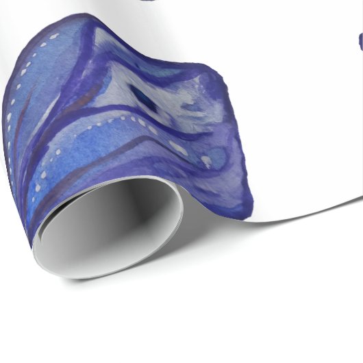 Blauw vlinder inpakpapier, 30 in x 6 ft cadeaupapier (Rol Hoek)
