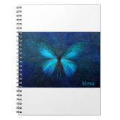 Blauw vlinderontwerp notitieboek (Voorkant)