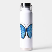 blauw vlinderontwerp waterfles (Voorkant)