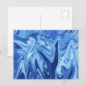 Blauw vloeibaar abstract patroon briefkaart (Voorkant / Achterkant)