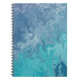 Blauw Vloeibare Marmer Abstract Patroon Notitieboek
