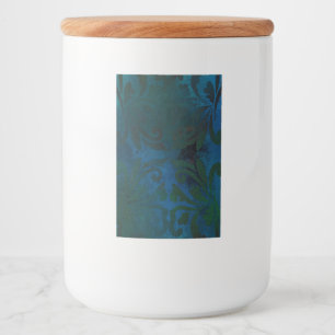 blauw voedselcontainer etiket