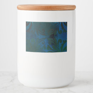 blauw voedselcontainer etiket