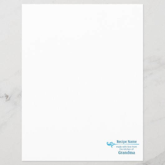 Blauw voedseletiket flyer (Voorkant)