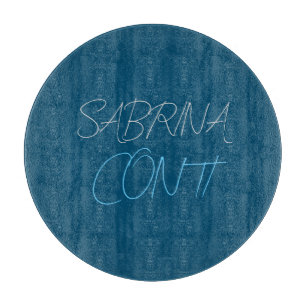 Blauw Voeg Naam Moderne Minimalistische Vlakte toe Snijplank