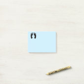 Blauw voetafdrukken post-it® notes (Op bureau)