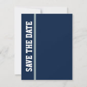 Blauw Voetbal Bruiloft Save The Date Aankondiging (Achterkant)