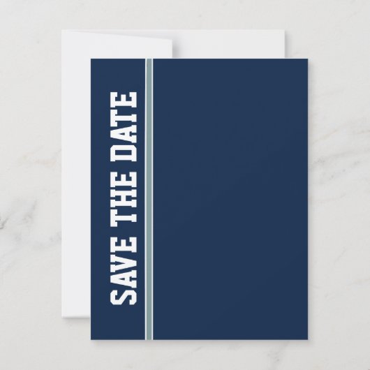 Blauw Voetbal Bruiloft Save The Date Aankondiging (Achterkant)