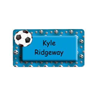 Blauw Voetbal - Jongens school naam label