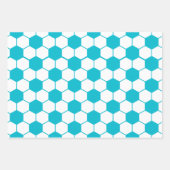 Blauw Voetbal patroon Wrapping Paper (Voorkant 2)