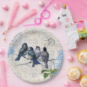 blauw vogelpluis Italiaans Bord papier (Feest)