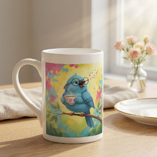 Blauw Vogeltje Gezellige Speciale Mok