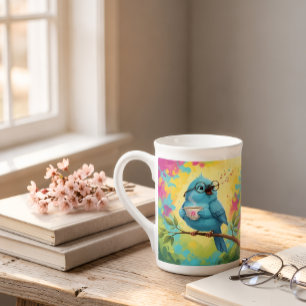 Blauw Vogeltje Gezellige Speciale Mok