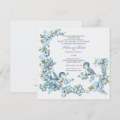  blauw vogelwinterhuwelijk kaart (Voorkant / Achterkant)