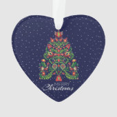 Blauw Volk Kerstmis Decoratie (achterkant)