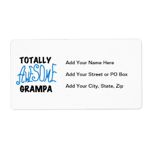 Blauw Volledig Geweldige Grampa T-shirts en gesche Etiket