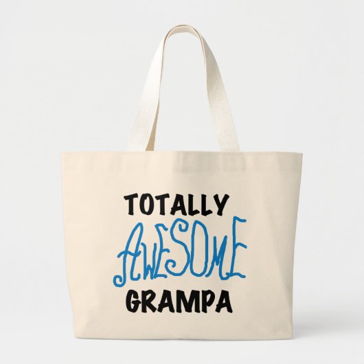Blauw Volledig Geweldige Grampa T-shirts en gesche Grote Tote Bag (Voorkant)