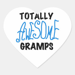 Blauw Volledig Geweldige Gramps T-shirts en gesche Hart Sticker
