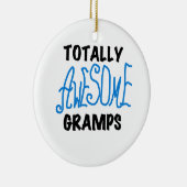 Blauw Volledig Geweldige Gramps T-shirts en gesche Keramisch Ornament (Rechts)