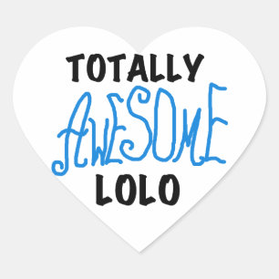 Blauw Volledig Geweldige Lolo T-shirts en geschenk Hart Sticker