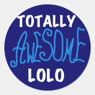 Blauw Volledig Geweldige Lolo T-shirts en geschenk Ronde Sticker