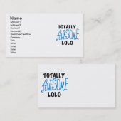 Blauw Volledig Geweldige Lolo T-shirts en geschenk Visitekaartje (Voorkant / Achterkant)