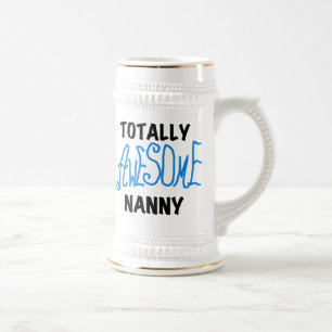 Blauw volledig Geweldige nanny T-shirts en cadeaut Bierpul