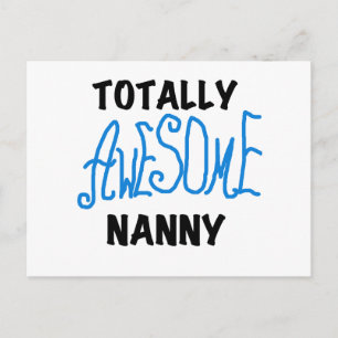 Blauw volledig Geweldige nanny T-shirts en cadeaut Briefkaart