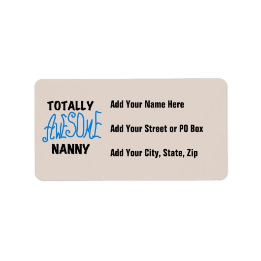Blauw volledig Geweldige nanny T-shirts en cadeaut Etiket (Voorkant)