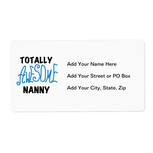 Blauw volledig Geweldige nanny T-shirts en cadeaut Etiket (Voorkant)