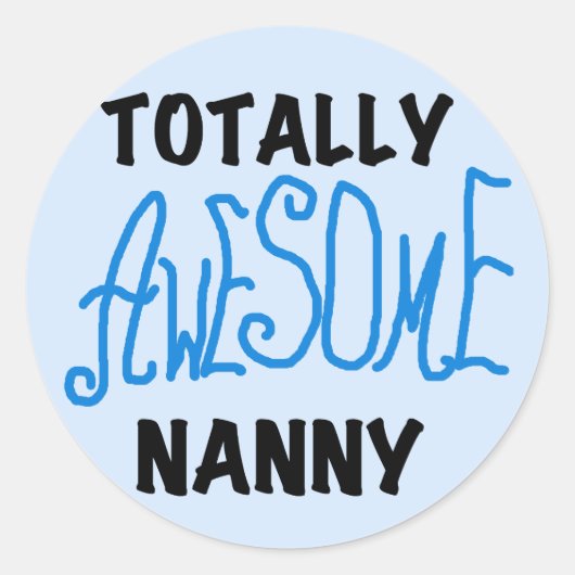 Blauw volledig Geweldige nanny T-shirts en cadeaut Ronde Sticker (Voorkant)