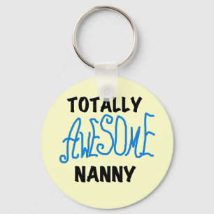 Blauw volledig Geweldige nanny T-shirts en cadeaut Sleutelhanger