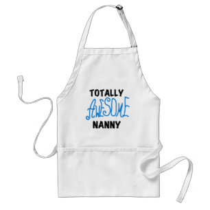 Blauw volledig Geweldige nanny T-shirts en cadeaut Standaard Schort