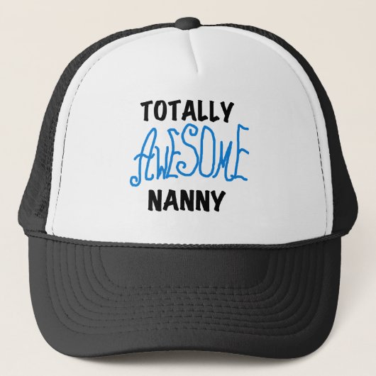 Blauw volledig Geweldige nanny T-shirts en cadeaut Trucker Pet (Voorkant)