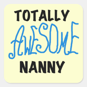 Blauw volledig Geweldige nanny T-shirts en cadeaut Vierkante Sticker
