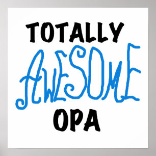 Blauw Volledig Geweldige Opa T-shirts en geschenke Poster