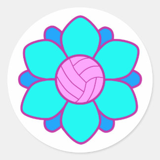 Blauw Volleybal Meisje Ronde Sticker